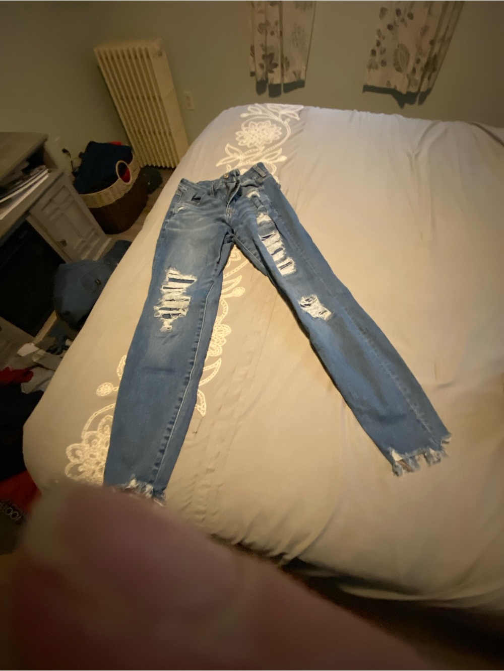 American Eagle Outfitters Light Blue Ripped Skinny Jeans